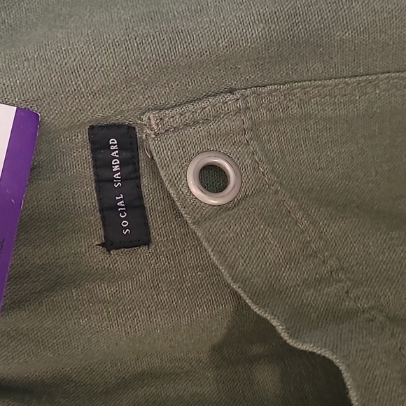 NEW Army Green Linen Blend Drawstring Elastic Waistband Pocket Joggers Size XXL - Picture 6 of 8